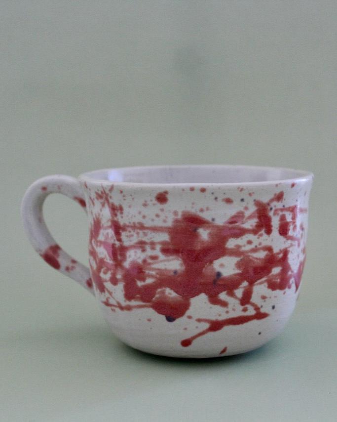 Pink Splatter Belly Mug