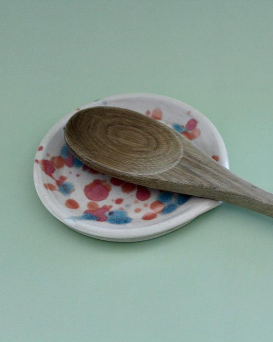 Pink & Blue Splatter Spoon Rest