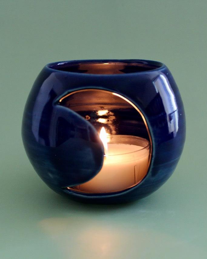 Cobalt Blue Crescent Moon Luminary