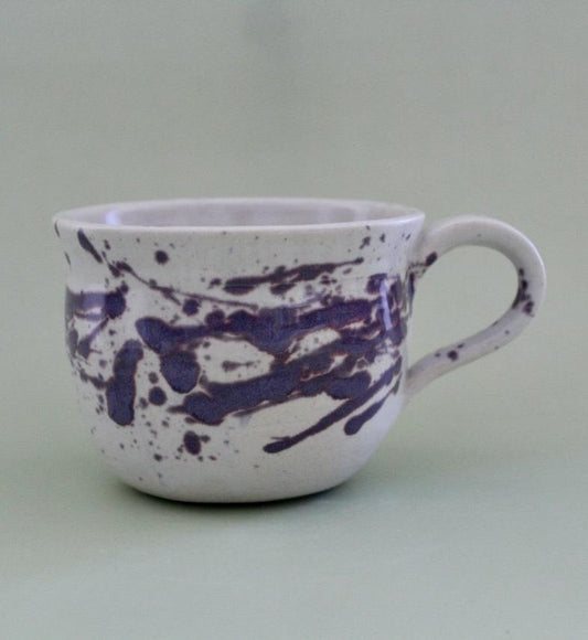 Purple Splatter Belly Mug