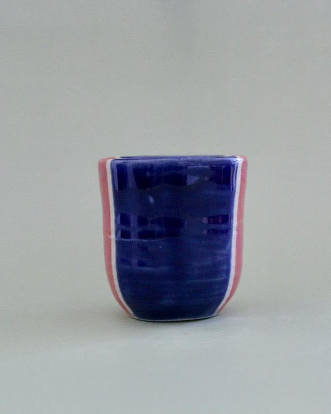 Blue & Pink Stripped Shot Glass