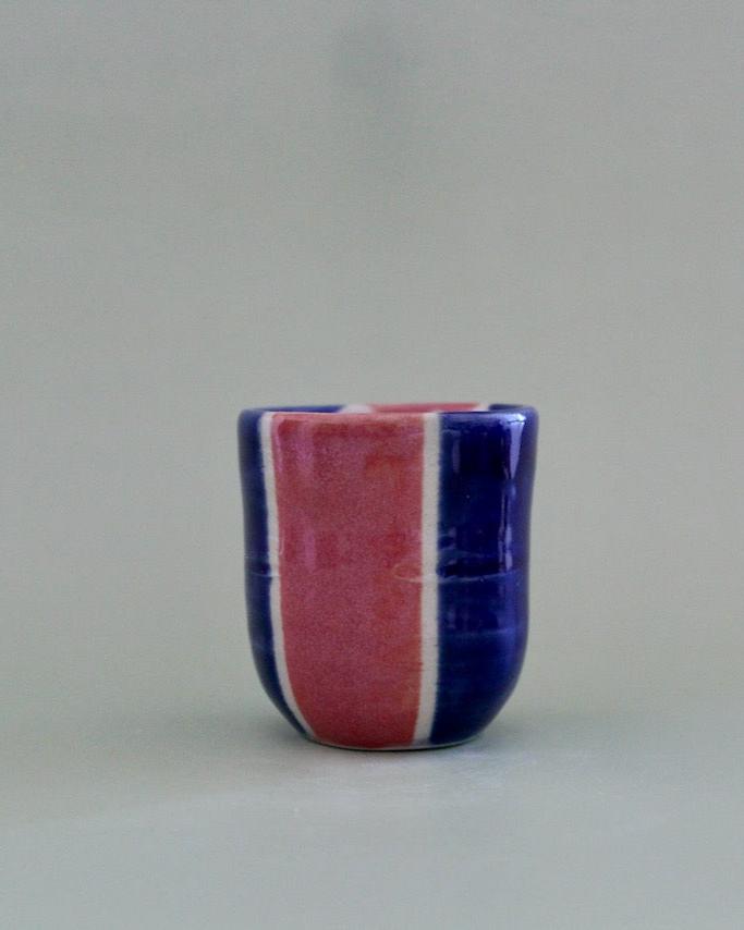 Blue & Pink Stripped Shot Glass