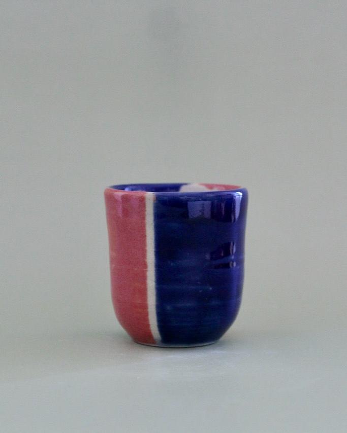 Blue & Pink Stripped Shot Glass