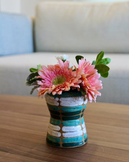 Teal & White Vase