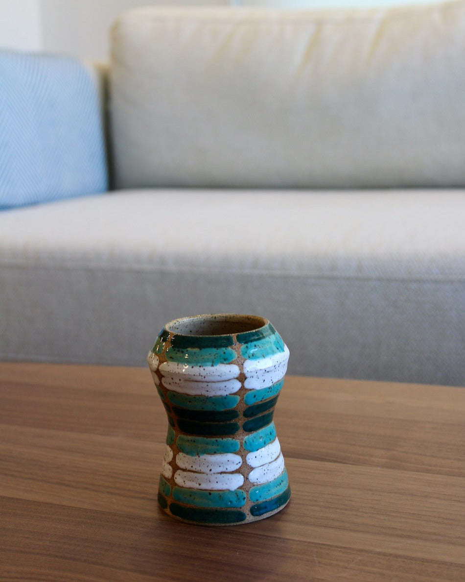 Teal & White Vase